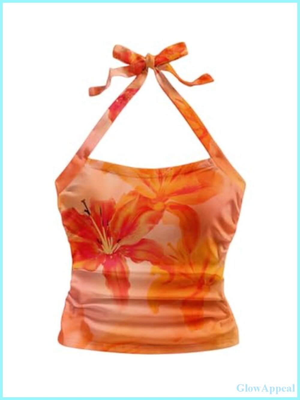 Floral Halter Tank Top Sleeveless Slim Fit Summer Beach Top